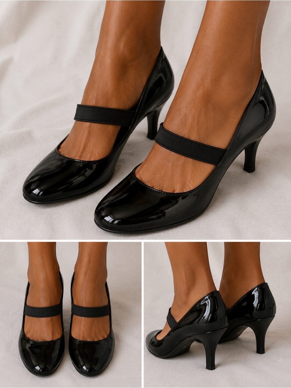 DKNYC Black Patent Mary Jane Heels